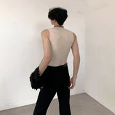 Hearujoy Sexy Tank Top Men's Mesh Tight Stretch Vests Trend Fashion Y2k Streetwear Singlet Sleeveless Top Tees LGBT Unisex Undershirts